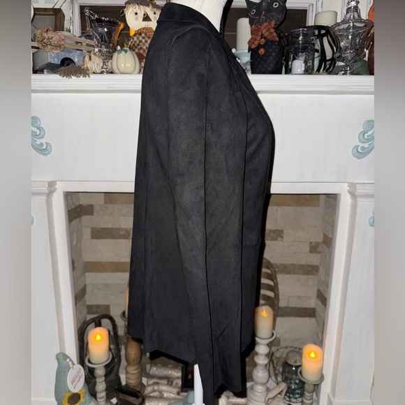 Solitaire for Anthropologie black faux suede 2 button blazer NWT - Picture 4 of 11